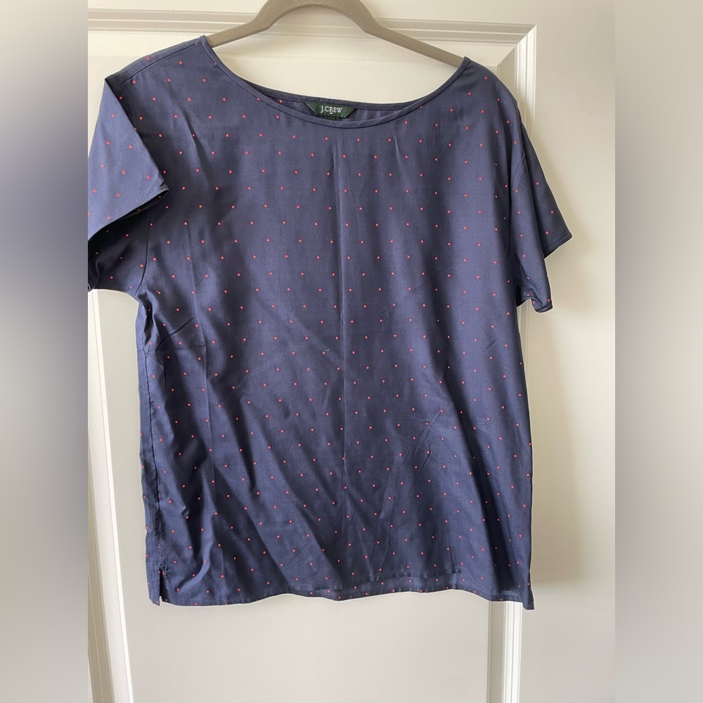 J. Crew 100% Silk Polka Dot Top